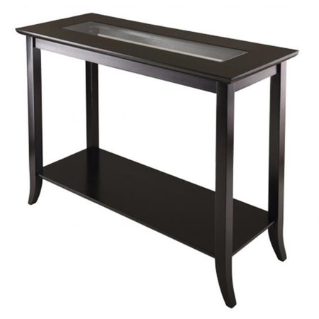 WINSOME TRADING Winsome Trading 92450 Genoa Rectangular Console Table with Glass and shelf 92450